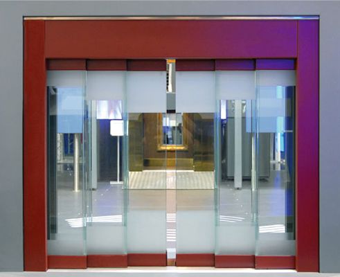 Автоматична врата за асансьор серия VVVF модел 6 панелна  изцяло стъклена с централно отваряне